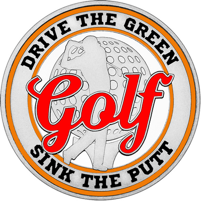Red "Golf" with Orange Outer Circular Borders